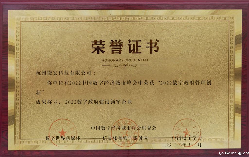 微宏科技获评“2022数字政府建设领军企业”